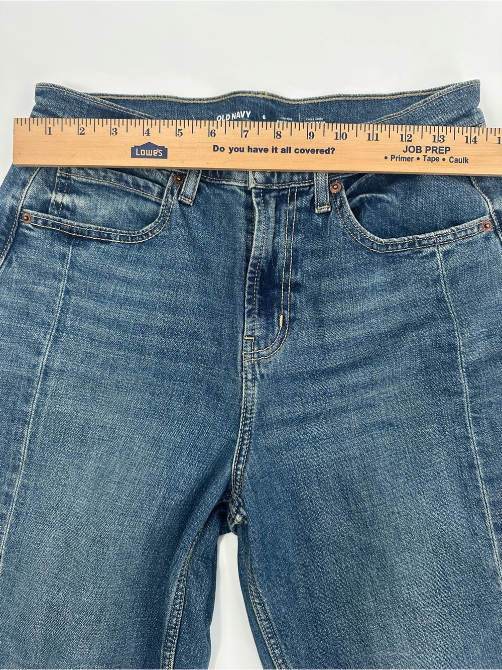 Old Navy High Rise Barrel Jeans Womens 6 Medium Wash Utility Denim 1433 - Picture 6 of 8